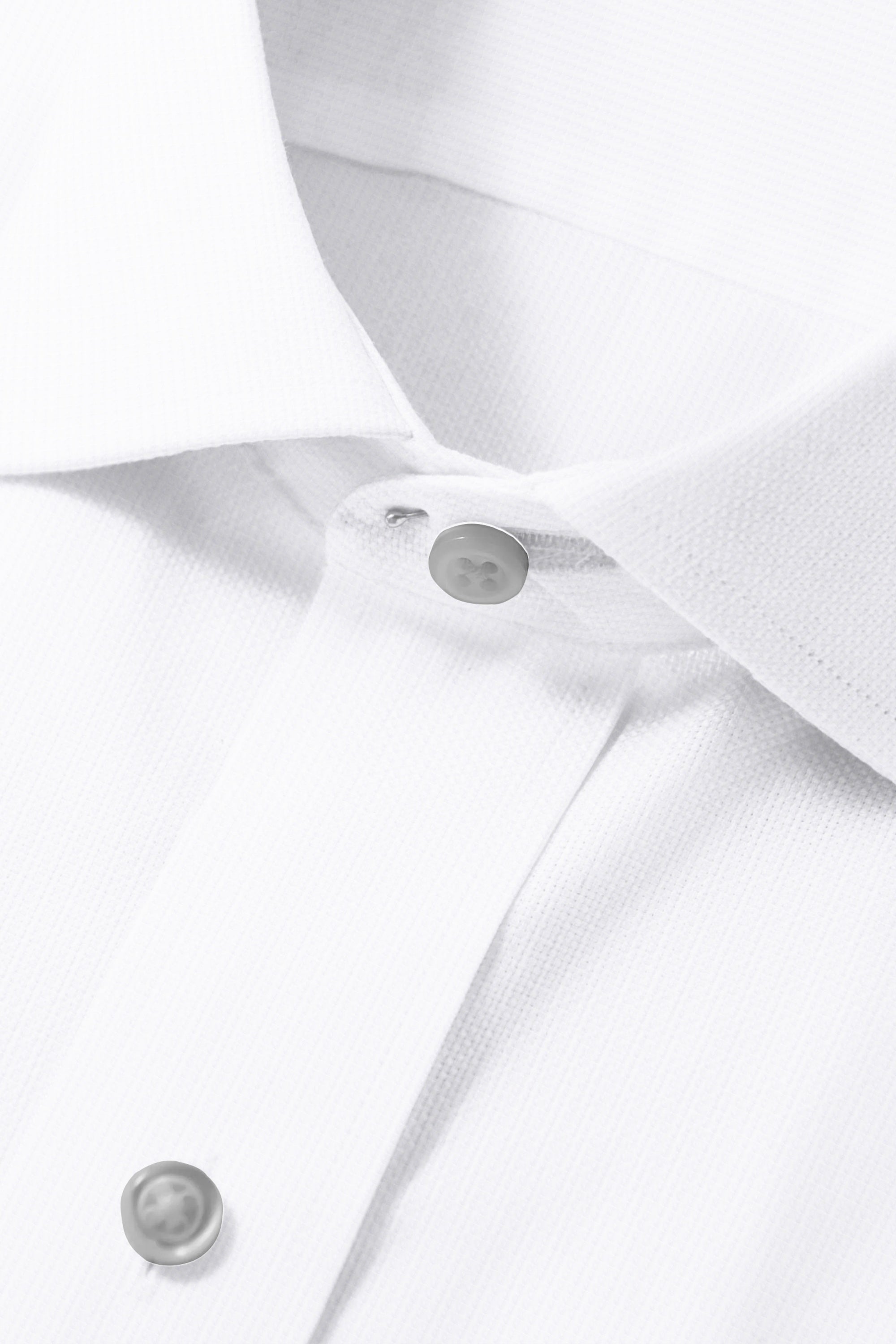 White Solid Plain Cotton Shirt With Spread Collar and Full Sleeves