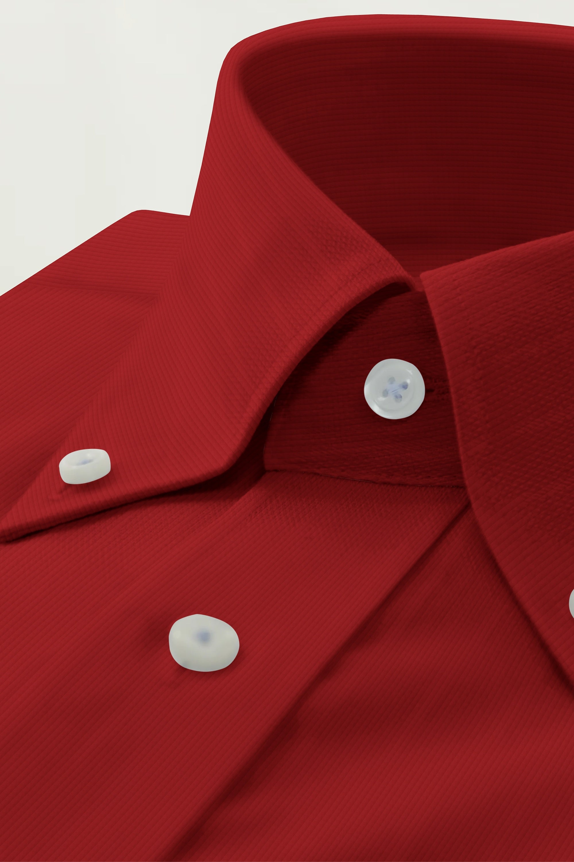 Red Solid Plain Cotton Shirt With Spread Collar and Full Sleeves