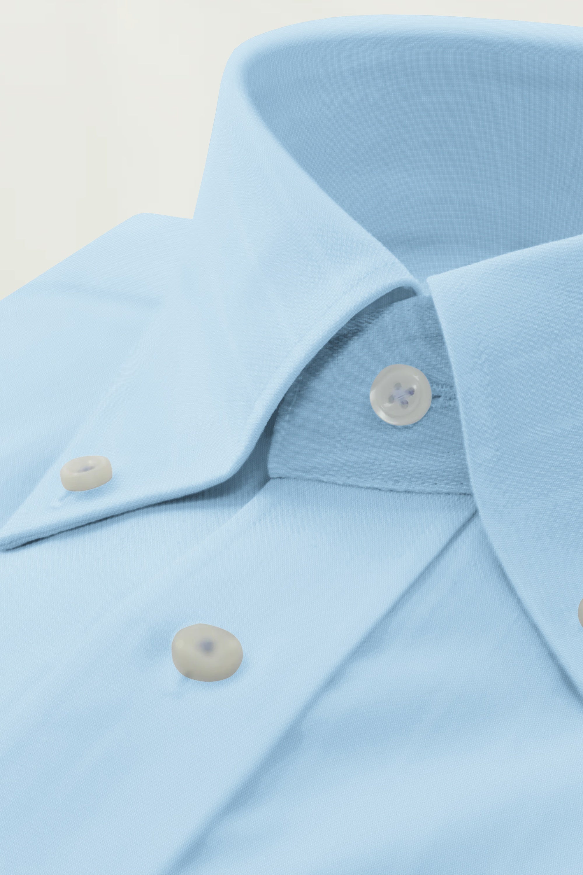 Sky Blue Solid Plain Cotton Shirt With Spread Collar and Full Sleeves