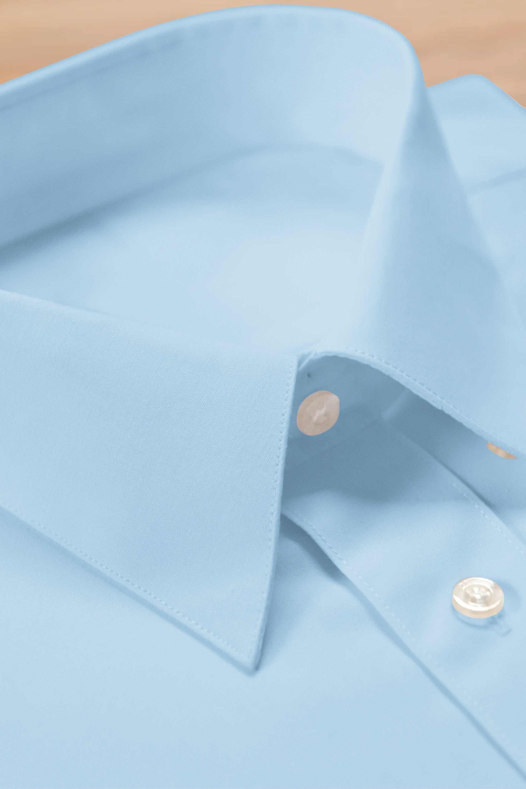 Sky Blue Solid Plain Cotton Shirt With Spread Collar and Full Sleeves