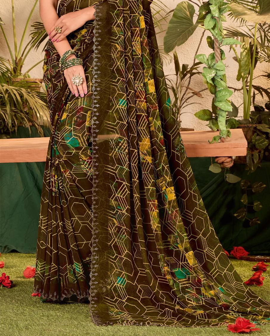 Green Weightless Zarkan Saree