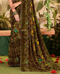 Green Weightless Zarkan Saree