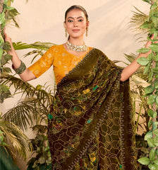 Green Weightless Zarkan Saree
