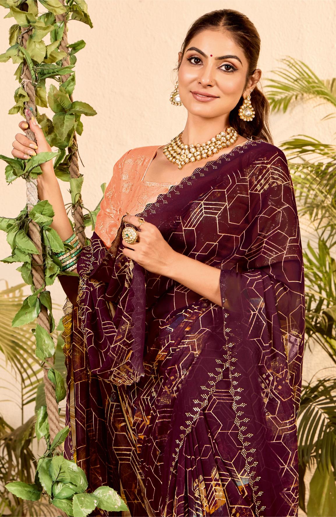 Purple Weightless Zarkan Saree