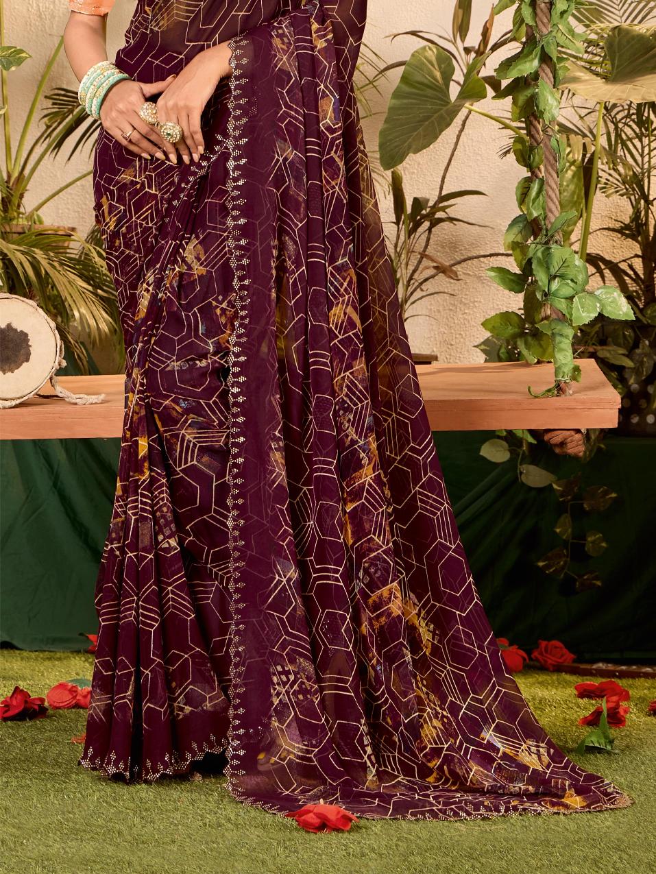 Purple Weightless Zarkan Saree