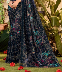 Blue Weightless Zarkan Saree