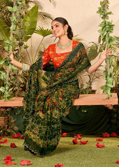 Green Weightless Zarkan Saree