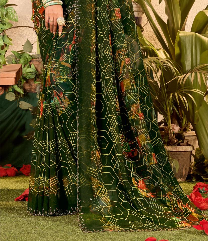 Green Weightless Zarkan Saree