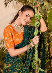 Teal Weightless Zarkan Saree