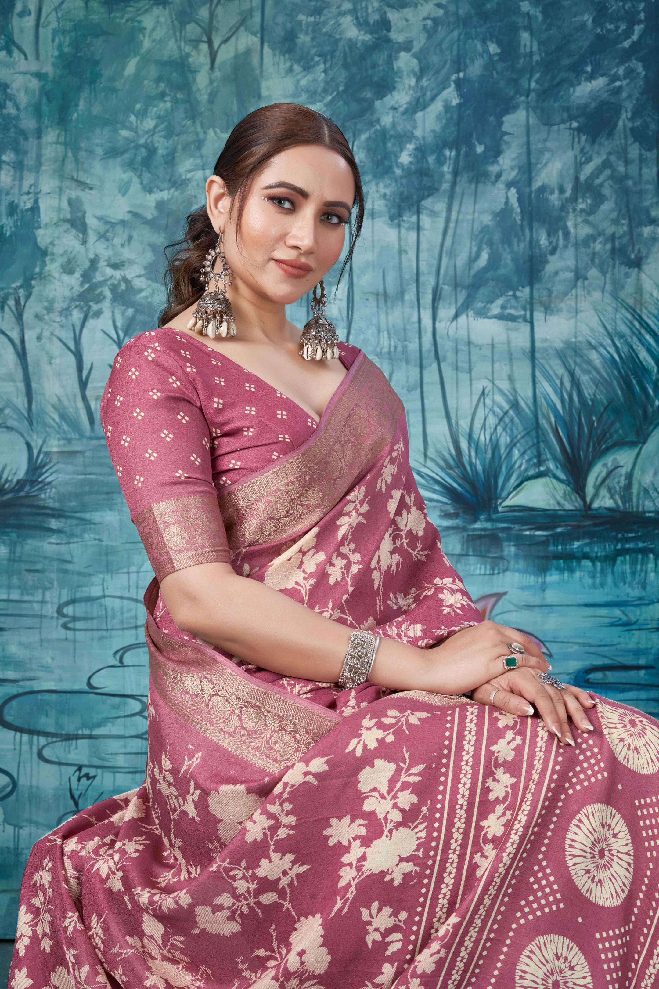 Pink Pure Mas Mailo  Saree
