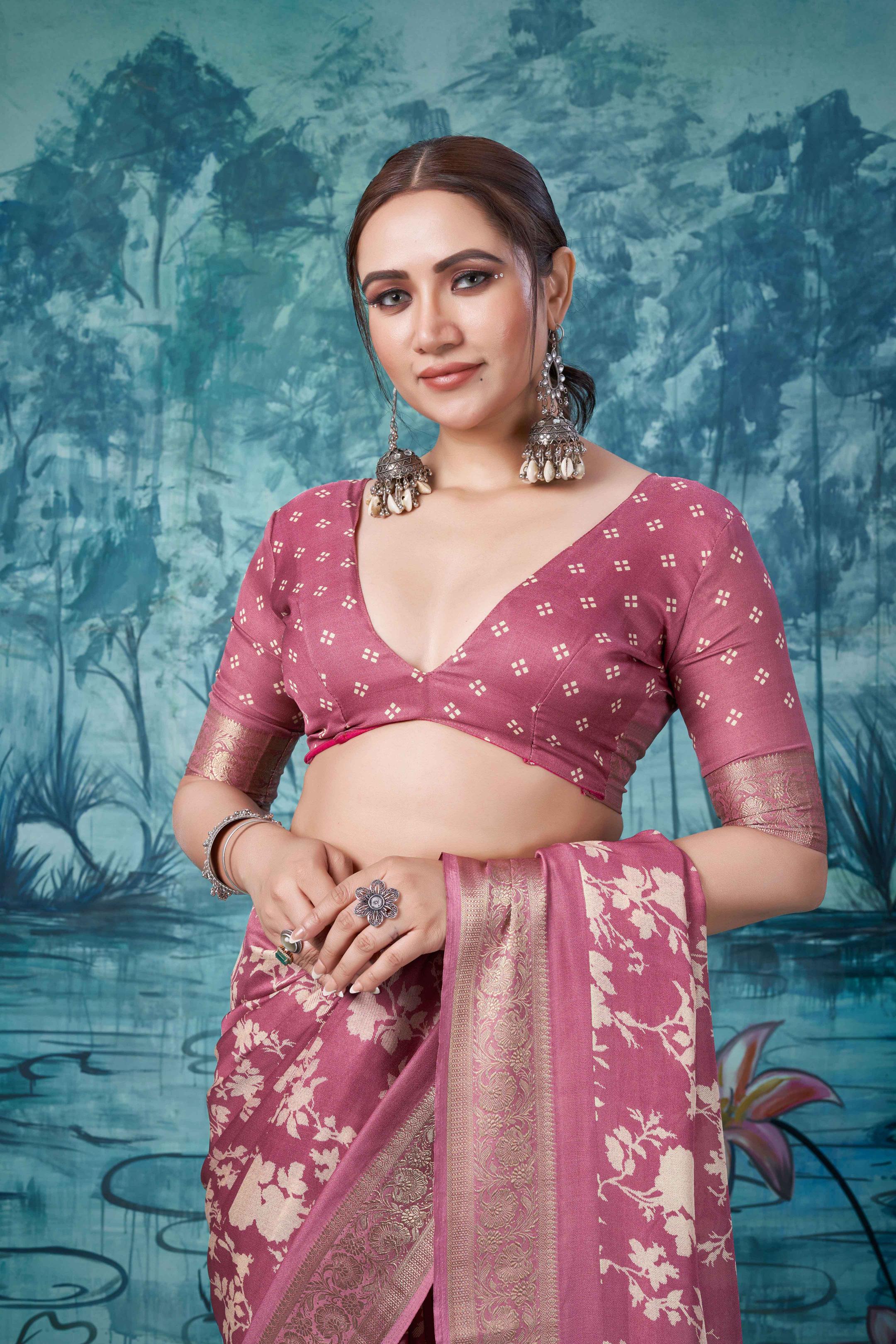 Pink Pure Mas Mailo  Saree