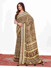 Coffee Brown  Printed Saree