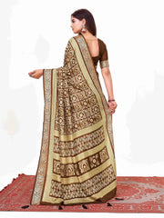 Coffee Brown  Printed Saree