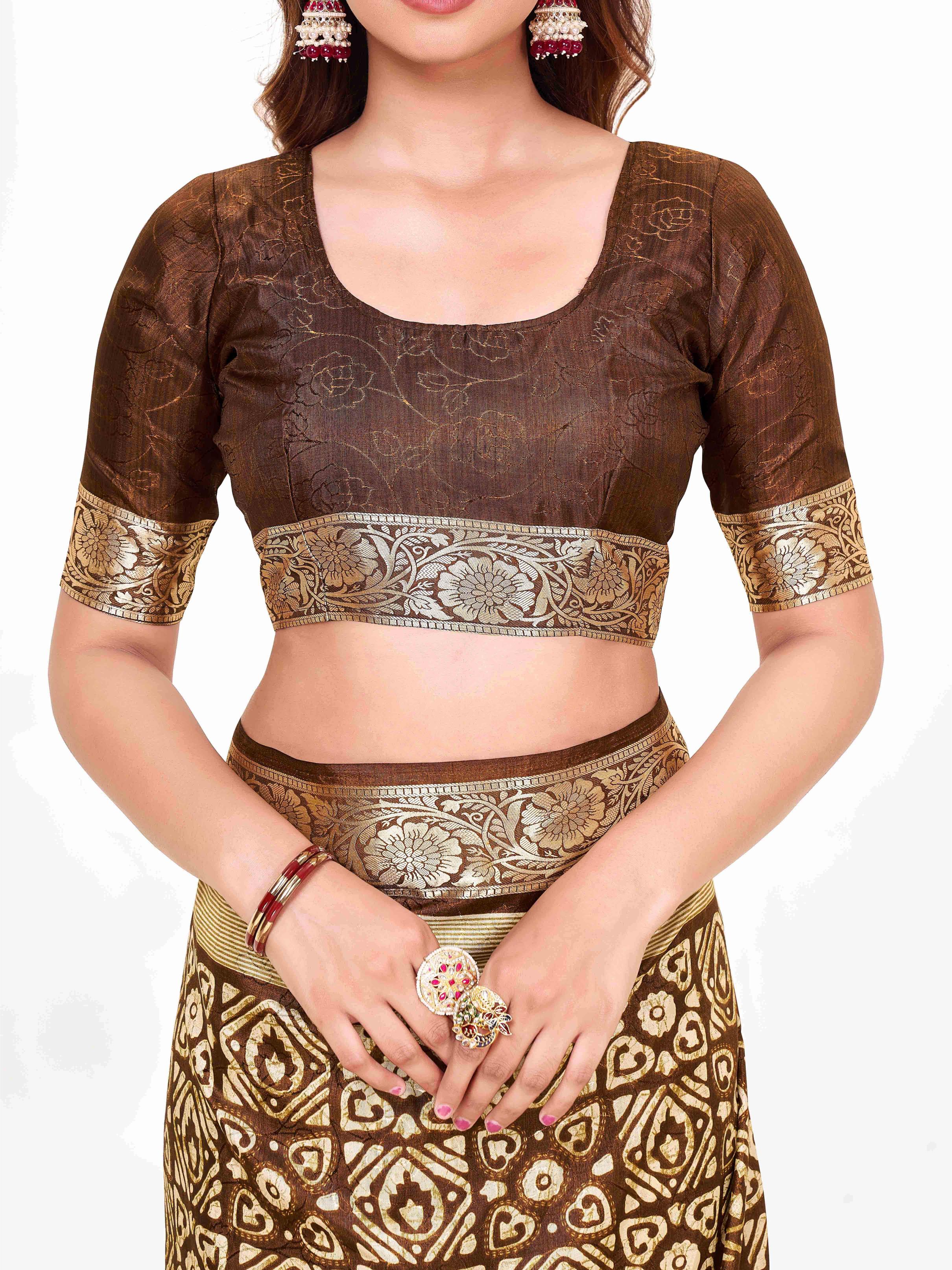 Coffee Brown  Printed Saree