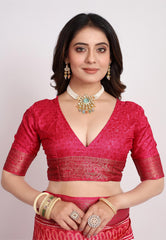 Pink  Printed Saree