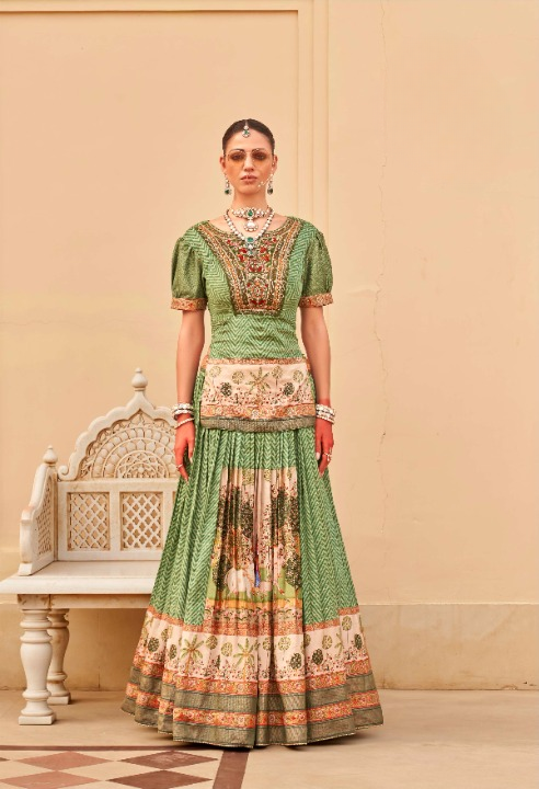 Light Green Silk Lehenga Choli