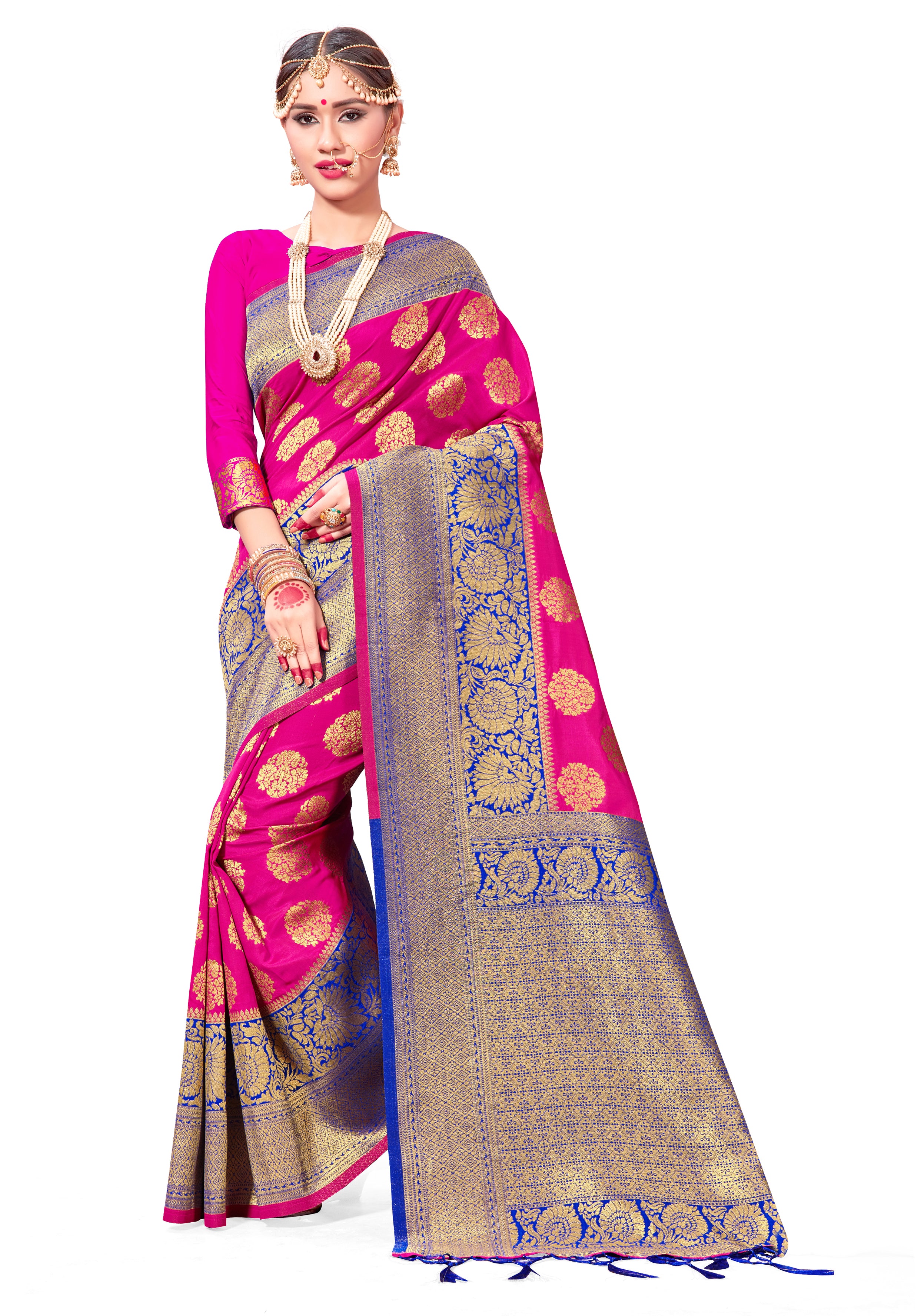 Combo Pack of 2 Banarasi Art Silk Woven Saree