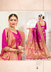 Saree Pink Banarasi Art Silk Woven Saree