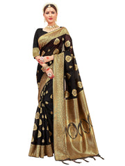 Saree Black Banarasi Art Silk Woven Saree