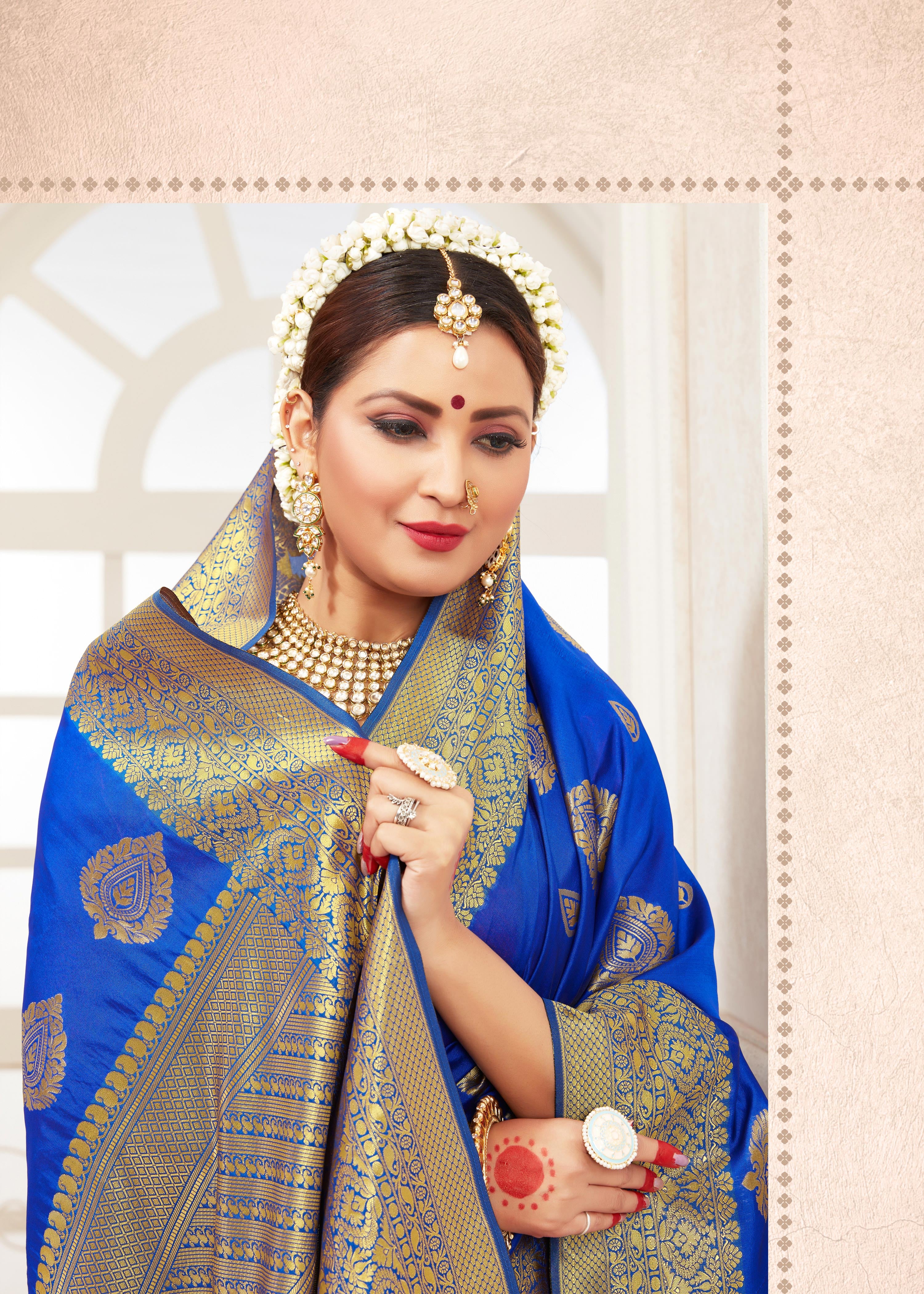 Saree Blue Banarasi Art Silk Woven Saree