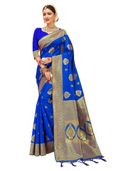 Saree Blue Banarasi Art Silk Woven Saree