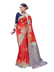 Red Banarasi Art Silk Woven Saree