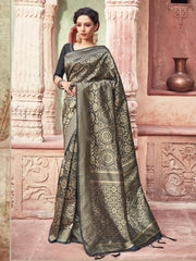 Green Banarasi Art Silk Woven Saree