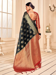 Black Banarasi Art Silk Woven Saree