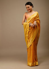 Mustard Banarasi Art Silk Woven Saree