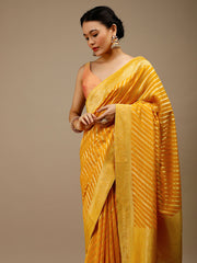 Mustard Banarasi Art Silk Woven Saree