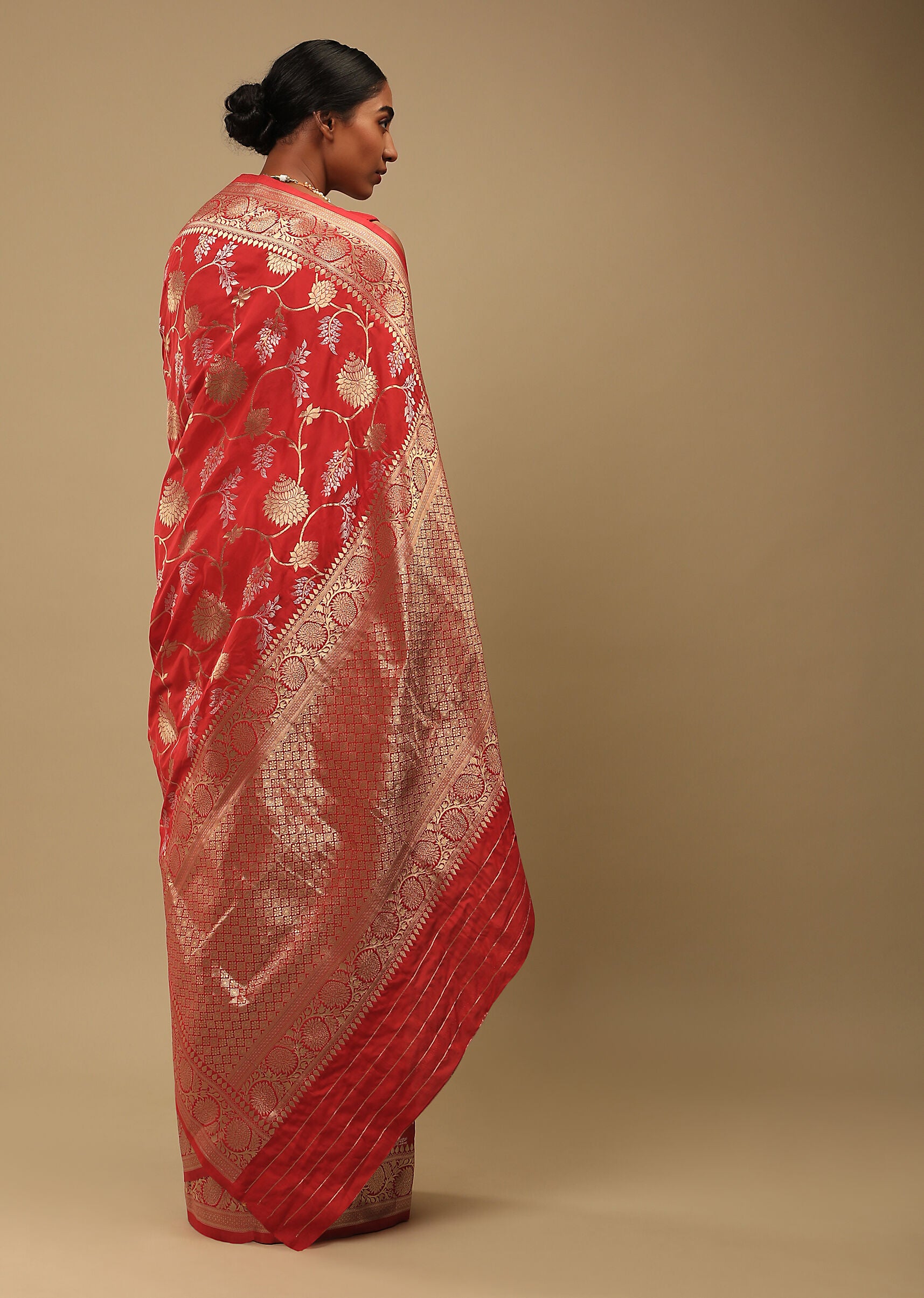 Pink Banarasi Art Silk Woven Saree