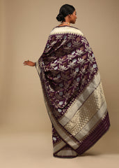 Purple Banarasi Art Silk Woven Saree