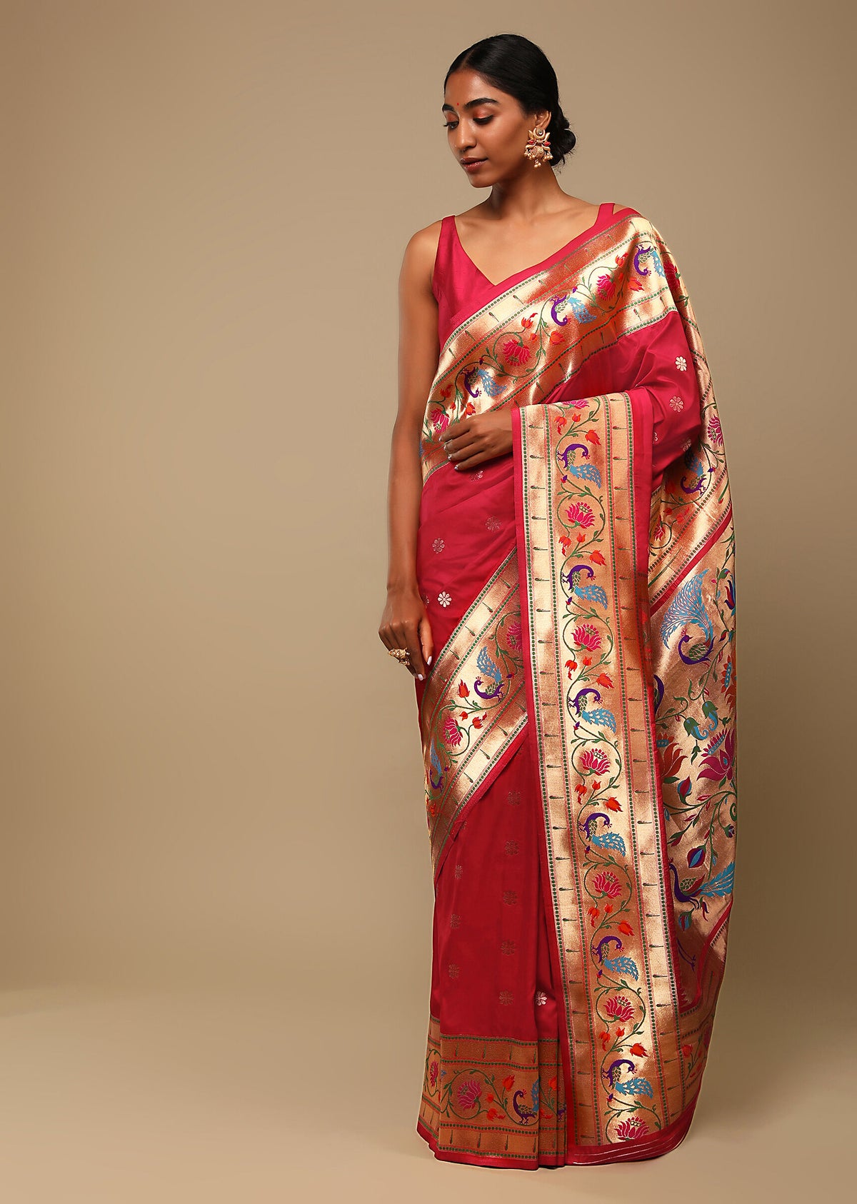 Pink Banarasi Art Silk Woven Saree