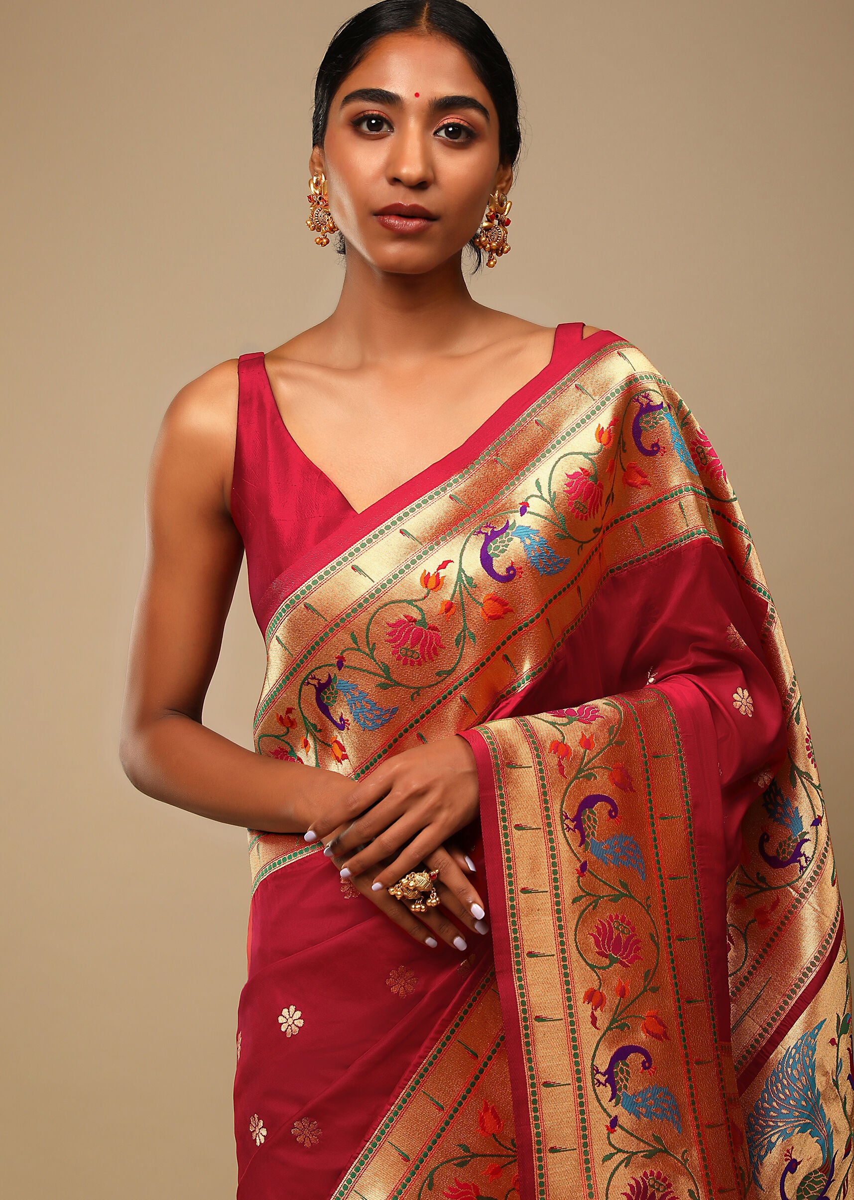 Pink Banarasi Art Silk Woven Saree