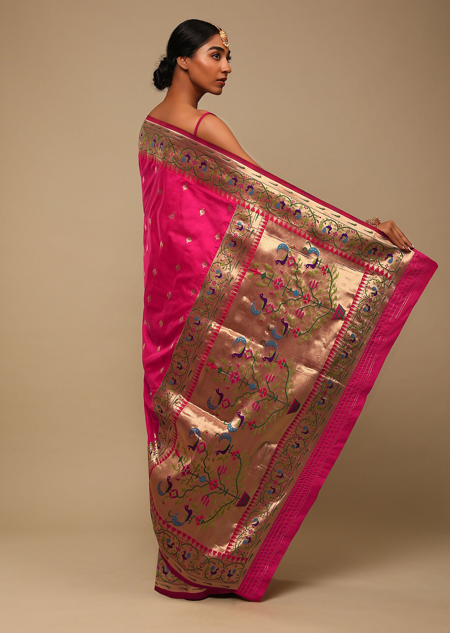 Pink Banarasi Art Silk Woven Saree