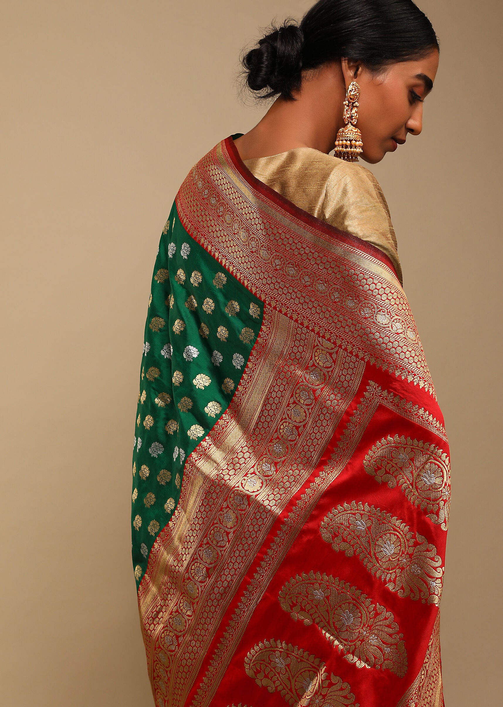 Green Banarasi Art Silk Woven Saree