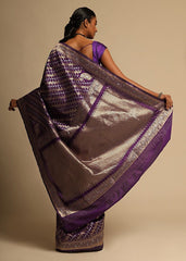 Purple Banarasi Art Silk Woven Saree