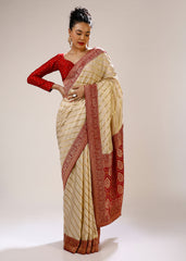 Off WhiteBanarasi Art Silk Woven Saree