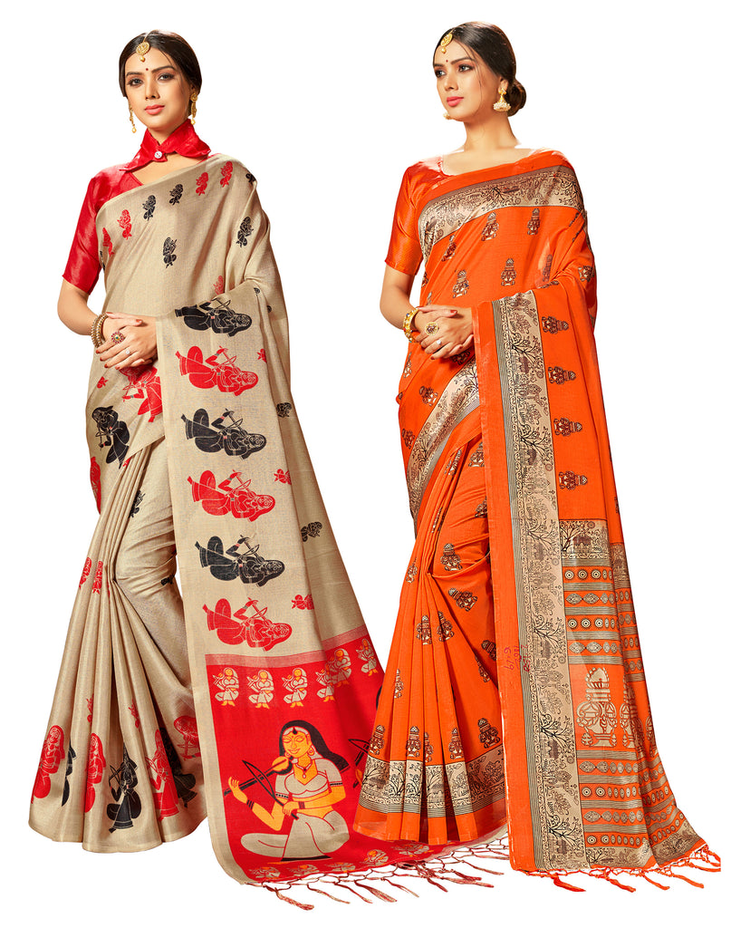 Designer Saree Combo Pack of 2 Color 5.5  Saree For Festival