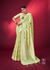 Mint Green Banarasi Art Silk Woven Saree