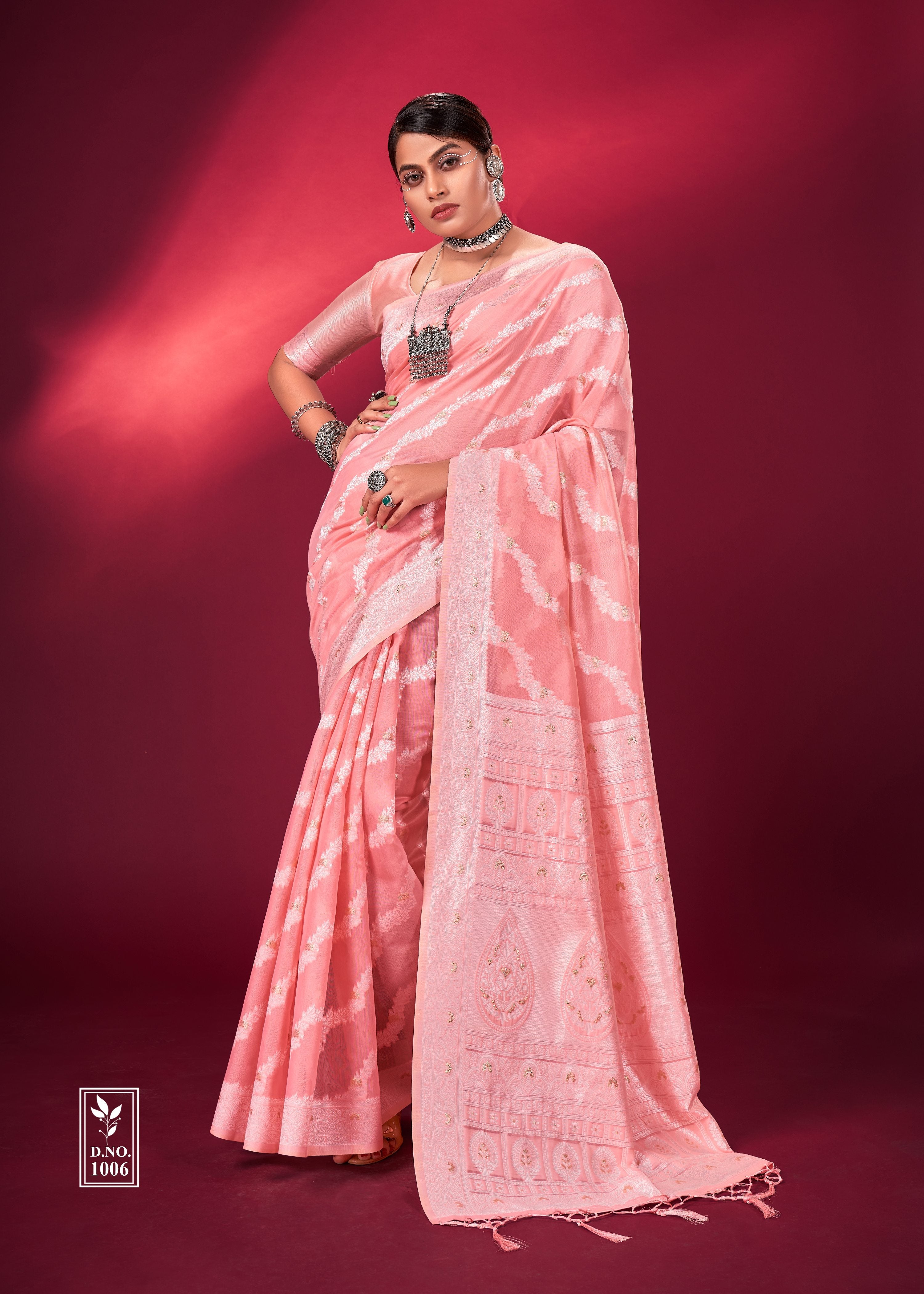 Pink Banarasi Art Silk Woven Saree