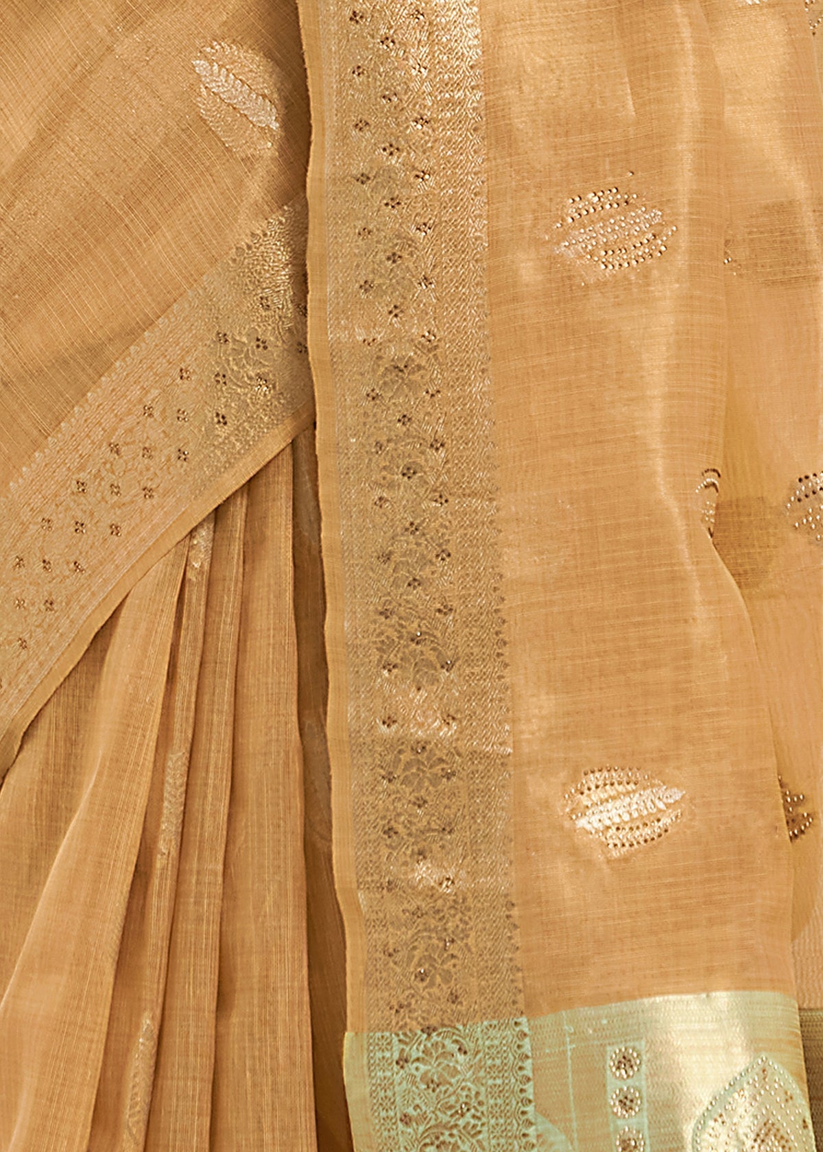 Beige Art Silk Woven Saree