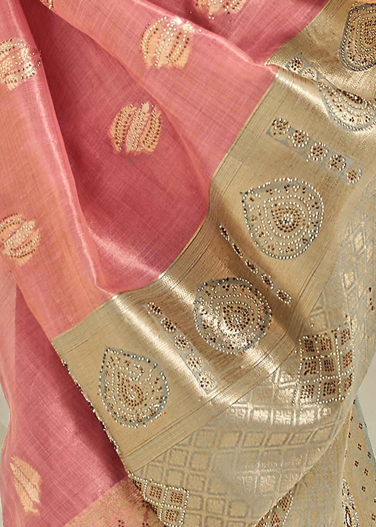 Dusty Pink Art Silk Woven Saree