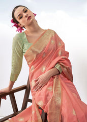 Coral Art Silk Woven Saree