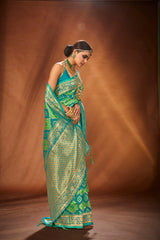 Green Banarasi Art Silk Woven Saree