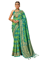 Green Banarasi Art Silk Woven Saree