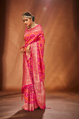 Pink Banarasi Art Silk Woven Saree