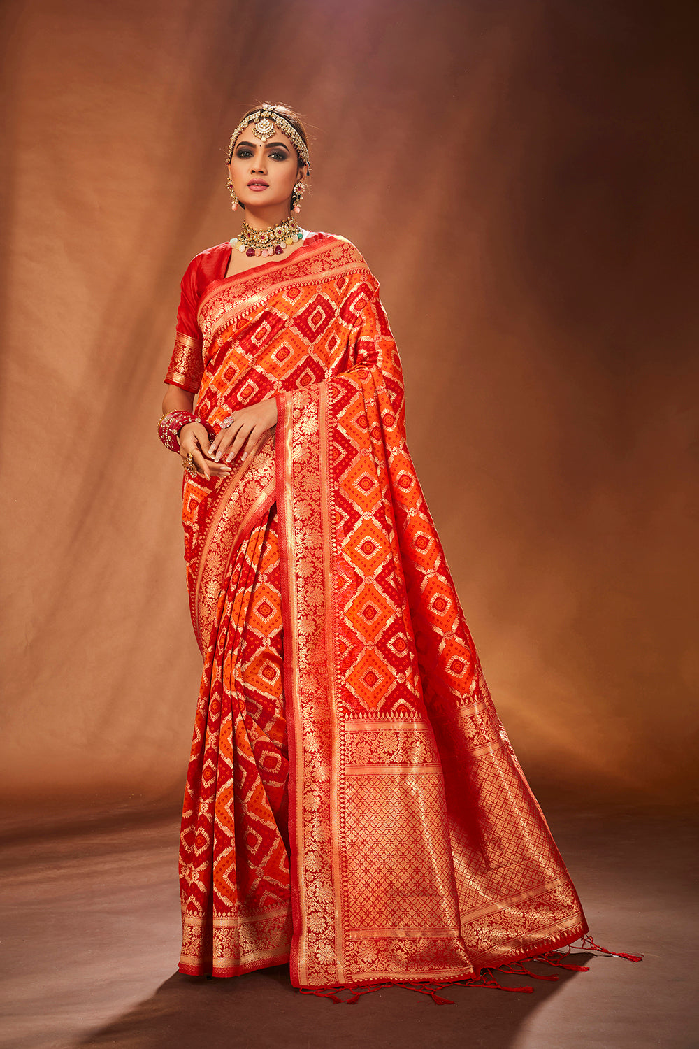 Red Banarasi Art Silk Woven Saree