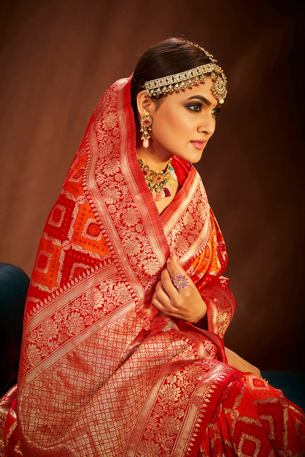 Red Banarasi Art Silk Woven Saree