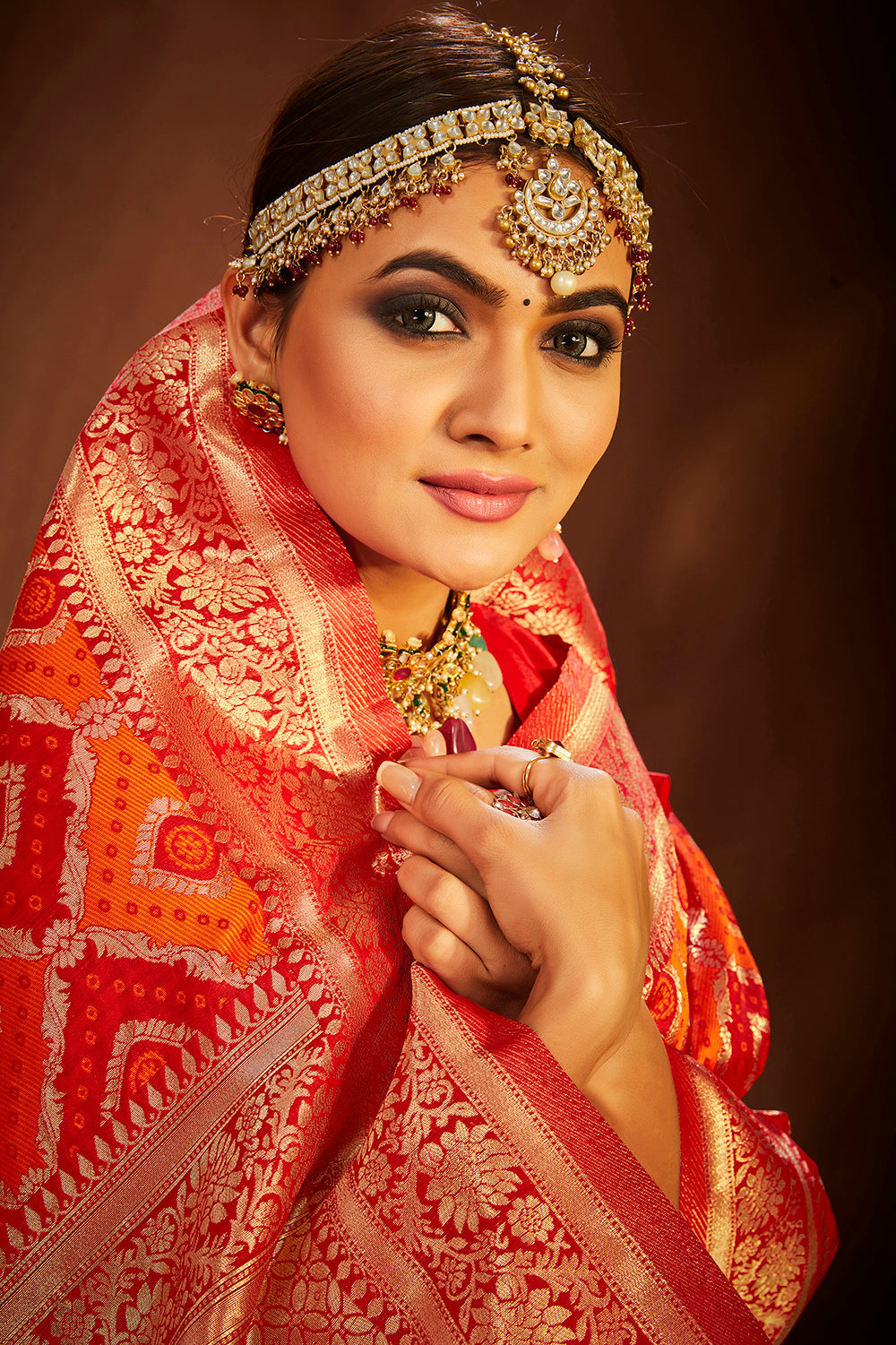 Red Banarasi Art Silk Woven Saree